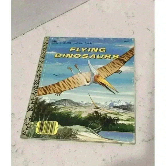 Vintage Flying Dinosaurs, Little Golden Book 1990, HC Junk Journal Ephemera - Picture 1 of 6